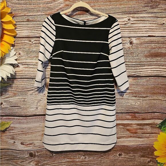 Donna Morgan black/off White Dress Size 6 midi Pre-owned - Picture 1 of 6